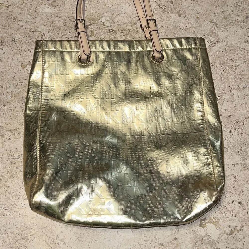 Michael Kors - Metallic Gold - Jetset Logo Tote Handbag